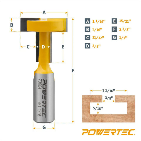 Heavy Duty T Track Router Bits Carbide Tipped Set Of Two With One Half Inch Shank And One And One Sixteenth Inch Diameter dimensions and features.