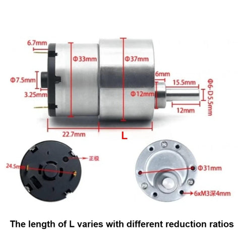Badass Compact Dc Gear Motor Slams Out Serious Torque Across Voltage Options, dimensions and details for robot project gear reducer.