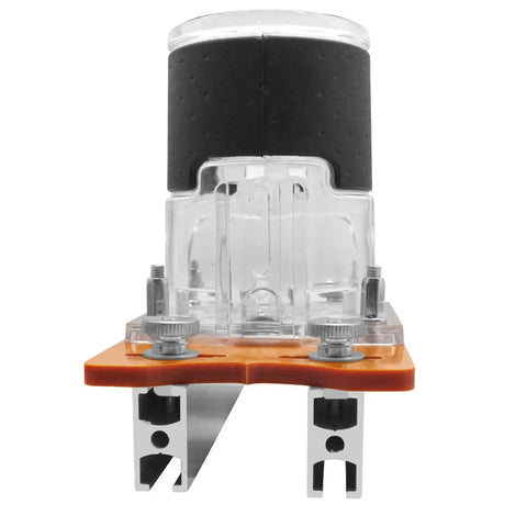 Rock Solid Wood Trimmer Router Base And 2 In 1 Compact Palm Router Base with clear housing and durable aluminum alloy base.