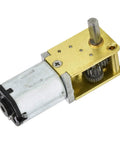 DC 12V 27RPM Worm Gear Motor with Metal Gearbox for RC Toys and Robotic Projects, Close-up View