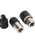 3 Piece Reamer And Screw Extractor Kit With Adapter For 3/8 Inch Drive Tools Includes 1/4 To 1/2 Inch And 6 To 1/4 Inch Socket Range Tap Extractor