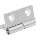 Heavy Duty Aluminum Door Hinges for Cabinets and Furniture Featuring Slick Resin Bushings High Hardness Construction for Ridiculous Durability and Zero Friction Motion in Every Swing Set of 2, close-up view showing matte finish and pin.