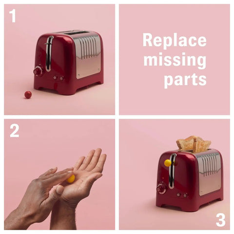 Moldable Silicone Glue For Crafts And Diy Home Fixes Waterproof All Purpose Putty fixing a red toaster knob.
