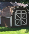 Wooden shed with double doors using 4 Inch T Strap Hinges Heavy Duty Tee Hinge Set For Wooden Fences Gates Barn Doors Yard Doors Outdoor Gates