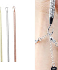 One Hand Bracelet Helper Kit With 10 Jewelry Plier Clips For DIY Necklace And Watch Clasps And Closures Making Supplies Designed To Help You Secure Bracelets Solo In Silver, silver one-handed bracelet helper clips