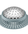 Straight Up Solid Zinc Alloy Bathtub Drain Hair Catcher With Non Slip Silicone Grip Snags Every Stray Strand Tight Lets Water Rush Smooth And Stays Firmly Seated Without Shifting Around For Kitchens Showers And Sinks Seeking Zero Clogged Hassles, silver and gray hair catcher
