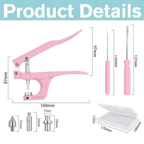 Tools included in 50 Sets Metal Snap Buttons Kit With Pliers 15mm Leather Snap Fasteners for Clothes and Gear, Six Color Craft Snaps.