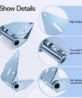 2 Pack Heavy Duty Hinges For Garage Doors 14G Galvanized Steel showing close-up details of rust-resistant finish and anti-abrasion.