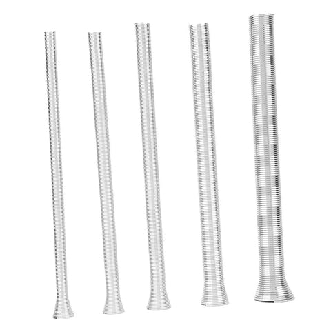 5 Piece Super Elastic Steel Spring Tube Bender Set For Pvc Electrical Wire Bending And Soft Copper Aluminum Pipes, stainless steel construction.