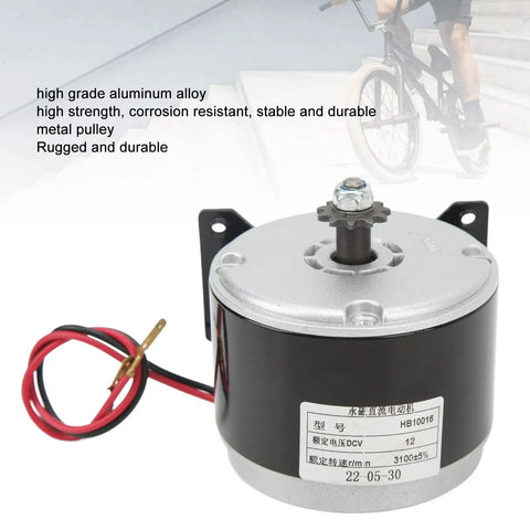 Beefed Up 12V Brushed DC Motor 2750RPM High Speed With Permanent Magnet Generator Aluminum Body for E Scooter Drive and Performance