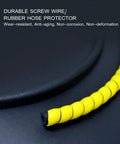 Dog And Cat Cord Protector Sleeve 32.8Ft Total 10Mm Wire Guard For Chewing Prevention in yellow spiral design close-up