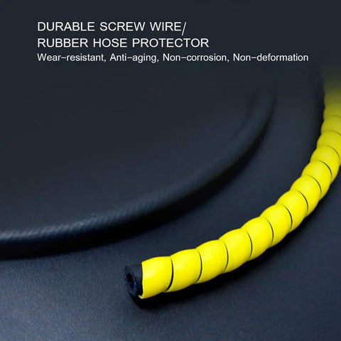 Dog And Cat Cord Protector Sleeve 32.8Ft Total 10Mm Wire Guard For Chewing Prevention in yellow spiral design close-up