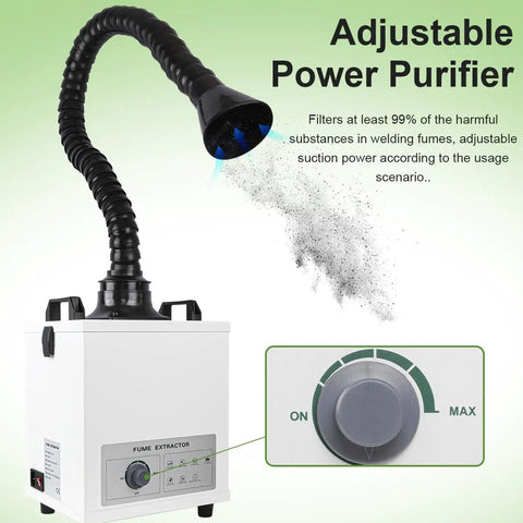 Powerful 120W Solder Fume Extractor With 194 CFM Suction 3 Stage Filter Laser Engraver And Cutter Smoke Absorber control knob