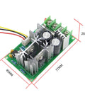 20A PWM speed controller for Beefy 30W Permanent Magnet DC Motor CH 3420, showcasing compact design with dimensions marked.