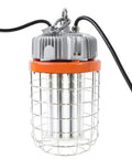 Beefy 100W LED High Bay Work Light Plug In For Construction Sites 13000 Lumens 5000K Cool White Stainless Steel Cage With Cord