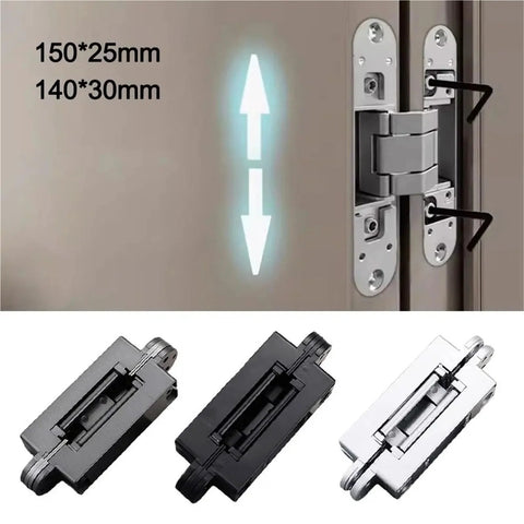 Ultra Slick 180 Degree Folding Zinc Alloy Door Hinge For Cabinets And Cupboards Adjustable Cross Invisible Hinge With Silver Finish Heavy Duty Easy Install 140-30 showing multiple color options and installation example