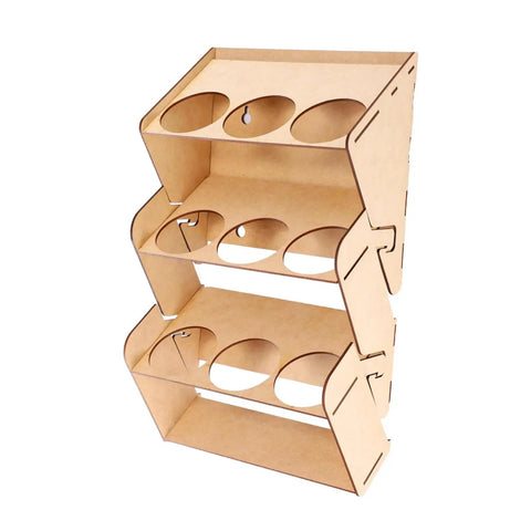 Straight Up Solid Nine Hole Wooden Spray Can Holder And Paint Bottle Rack For Garage Wall Mounted Organizer, 10x16 inches, holds 9 cans