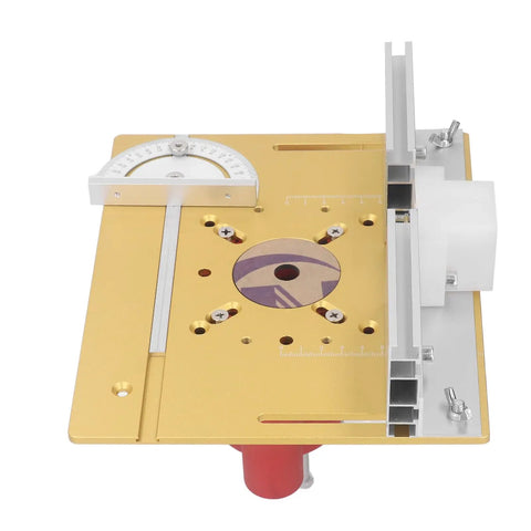 Precision Router Table Lift System Height Adjustment Base With Insert Plate And Sliding Ruler Hella Tough Aluminum Build for wood milling.