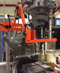 Interlocked Floor Mount Milling Guard Shield With Quarter Inch Lexan Window Built Tough OSHA Compliant Safety Barrier attached to milling machine