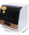 Reliable Countertop Dishwasher With High Temp Air Dry Three Wash Modes And 360 Rotate Spray, compact 45x40x44 cm design.