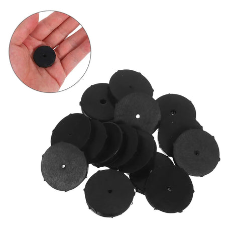 Universal Binding Pad And Gasket Set For Office Machines black round pads detail and hand holding one unit