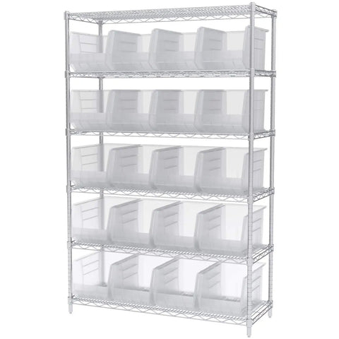 Heavy Duty Hang Stackable Storage Bins Clear Plastic Organizers Built Tough Pro Grade Containers Rock Solid Garage Workshop Tool Parts Holder 18 Inch Crack Resistant Set Of Six Industrial Grade Durability