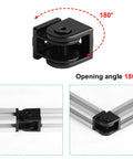 Image showing Eight Pack Black Pivot Joint Hinges For 2020 Aluminum Extrusion Profiles With Zinc Alloy, Black Powder Coat Finish.