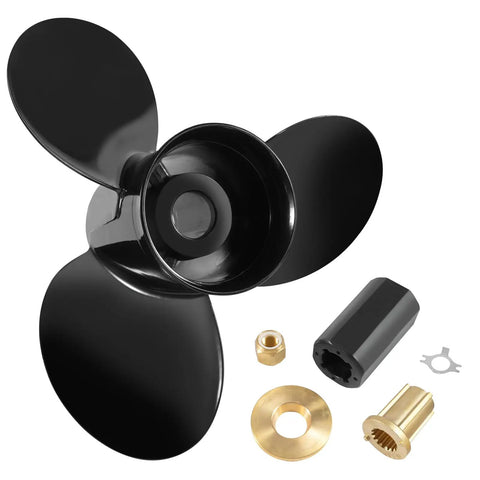 Aluminum Outboard Boat Propeller 14.5 Inch Diameter 19 Pitch 15 Spline Right Hand Rotation Fits Mercury And Mercruiser Alpha One 135 To 300 HP Hub Kit Included Replacement Prop For Two And Four Stroke Engines