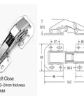 Diagram of 4 Pack 90 Degree Soft Closing Spring Hinge No Pre Drilling Required Noiseless Hidden Cabinet Hinge For Furniture And Closet Doors 4 Inch Easy Install With Smooth Close And Durable Hardware