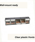 Shop Floor Ready Tilt Out Storage Bins For Your Workshop Setup, Heavy Duty Plastic Tray with clear fronts for easy viewing.