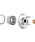 Wheel Hub And Bearing Repair Kit With New Hub Sealed Bearing Wheel Studs Snap Ring And Axle Nut Model 295 96026 components displayed