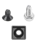 End Caps For 2020 Series European Standard Aluminum Profiles, Zinc Alloy, 12 Pack, Black, T-Slot Profile Accessories, Includes 24 M6 Triangle Screws With 12 Taps And 12 Mounting Screws, Easy Install And Durable Build; black cap and M6 screws