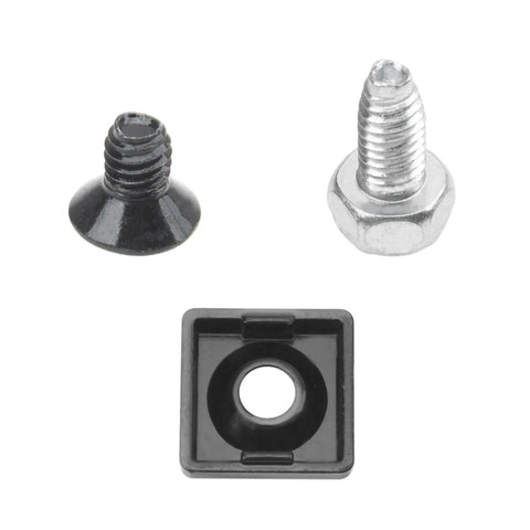 End Caps For 2020 Series European Standard Aluminum Profiles, Zinc Alloy, 12 Pack, Black, T-Slot Profile Accessories, Includes 24 M6 Triangle Screws With 12 Taps And 12 Mounting Screws, Easy Install And Durable Build; black cap and M6 screws