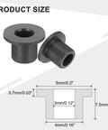 8 Pack Flanged Sleeve Bearings POM Plastic Bushings 3mm ID 4mm OD 5mm Length With 7.5mm Flange diagram and size details