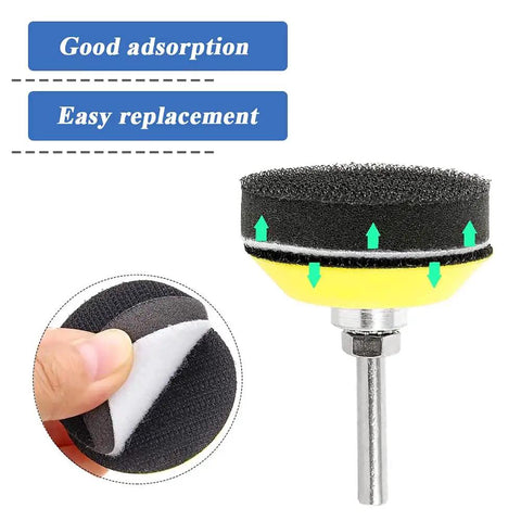Two Pack Two Inch Hook And Loop Sanding Backing Pads With Soft Foam Buffer Pad Pro Grade Set For One Quarter Inch Shank Air Die Grinder