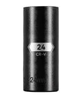 Heavy Duty 1/2 Inch Drive 24Mm Deep Impact Socket 6 Point Chrome Vanadium Steel with size label shown.
