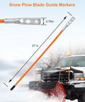 4 Piece 27 Inch Snow Plow Blade Marker Kit For Boss Blizzard Western Sno-Way Meyer Polaris And More, orange marker on plow.