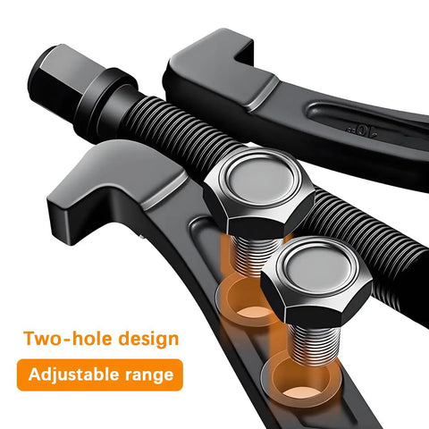 Close-up of Premium High Grade Carbon Steel 3 Jaw Bearing Puller with two-hole design and adjustable range.
