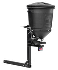 UTV Broadcast Spreader With Lid 150 Lb Capacity For Salt Grass Seed Fertilizer And Feed Receiver Hitch Mount Adjustable Flow Gate