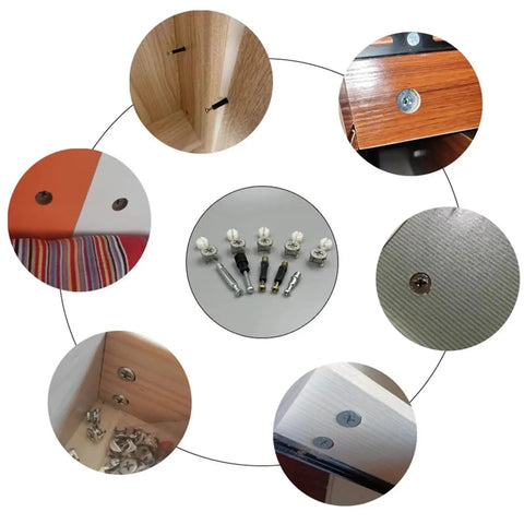 20 Pieces Thickening 3 In 1 Furniture Connector Set With Cam Screws Eccentric Wheel Nut Locks For Wardrobes And Cabinets Heavy Duty Alloy