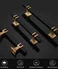 10 Pack 5 Inch Center Hole Black And Gold Cabinet Pulls with durable zinc alloy base and stainless steel handles