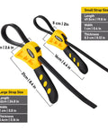 Rubber Strap Wrench Set 2 Pack For Pipes Up To 6 Inches And 4 Inches Non Slip Jar Opener with sizes and specifications