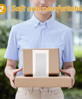 Person holding boxes with 100 Pack White EPE Foam Pouches For Shipping Cushioning And Shockproof Packaging.