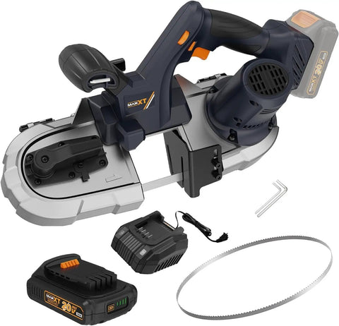 Beast Of A 20V Cordless Band Saw With Two Point Five Inch Cut Capacity Brushless Motor Six Speed Settings 0 To 630 FPM Tool Free Blade