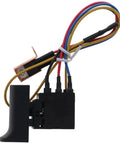 Top Shelf Trigger Switch Replaces 1609730099 And 4870595001 For 13 Amp Reciprocating Saw Restoration showing black plastic housing and wires.