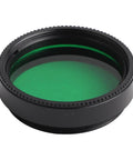 Green filter from Six Pack 1.25 Inch Telescope Filter Set Nebula Color Filters For Eyepieces Aluminum Alloy Storage Box For Astronomy Observing Deep Sky Great For Stargazers Yellow Orange Red Green Blue Purple