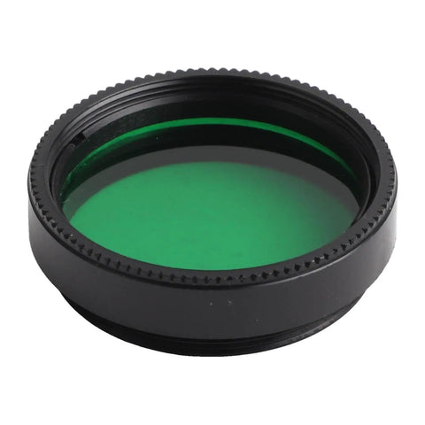 Green filter from Six Pack 1.25 Inch Telescope Filter Set Nebula Color Filters For Eyepieces Aluminum Alloy Storage Box For Astronomy Observing Deep Sky Great For Stargazers Yellow Orange Red Green Blue Purple