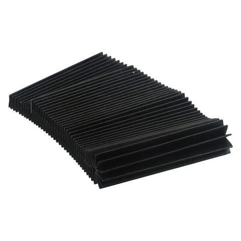 Flexible CNC Dust Guard For Milling And Engraving Machines With Accordion Shield shown in folded position.