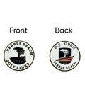 Pebble Beach Commemorative Golf Ball Marker With Magnetic Coin showing front and back design with 1919 and U.S. Open logos.