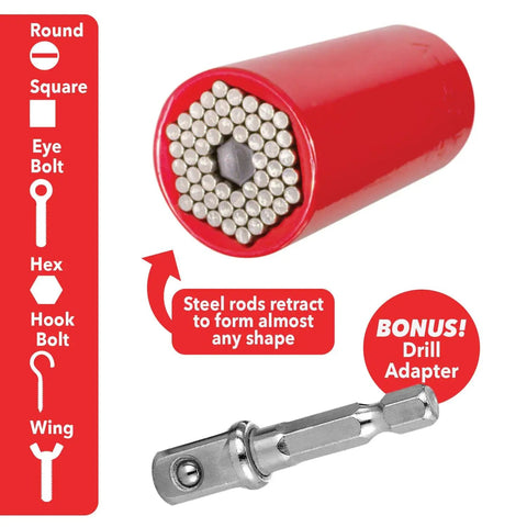 Go To Socket Tool With Drill Adapter For Nuts Bolts And More Turns Steel Rods Into Any Shape Works With Socket Wrenches And Power Drills
